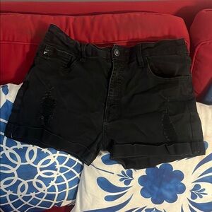 KanCan Black Jean Shorts Distressed Denim
